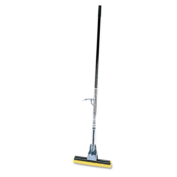 Steel Sponge Mop, 12" Yellow Cellulose Sponge Head, Bronze Steel Handle