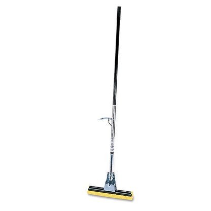 Steel Sponge Mop, 12" Yellow Cellulose Sponge Head, Bronze Steel Handle
