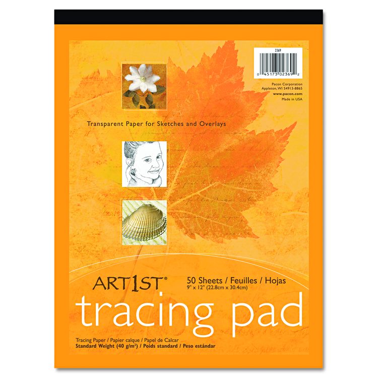 Art1st Parchment Tracing Paper, 16 lb, 9 x 12, White, 50/Pack