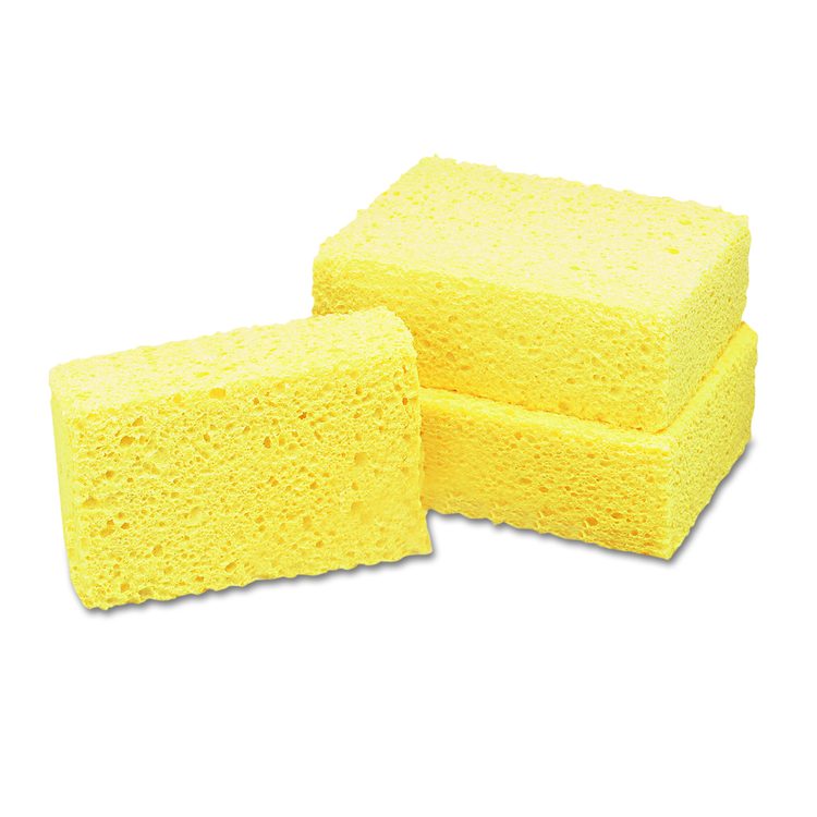 7920008841116, SKILCRAFT, Cellulose Coarse-Textured Sponge, 3.63 x 5.75, 1.75" Thick, Natural, 60/Box