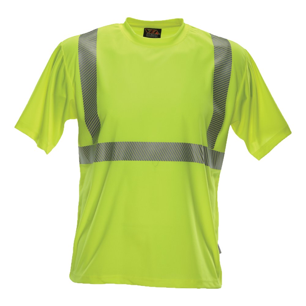 Reflective Apparel by PIP Type R CL2 S-sleeve Wicking Shirt YEL 2X