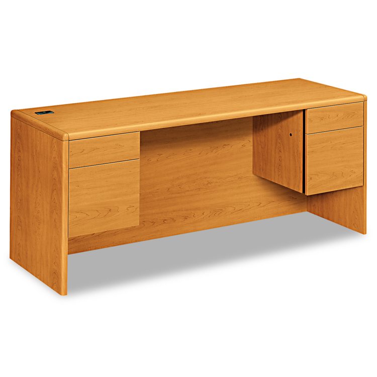 10700 Kneespace Credenza, 3/4 Height Pedestals, 72w x 24d x 29.5h, Harvest
