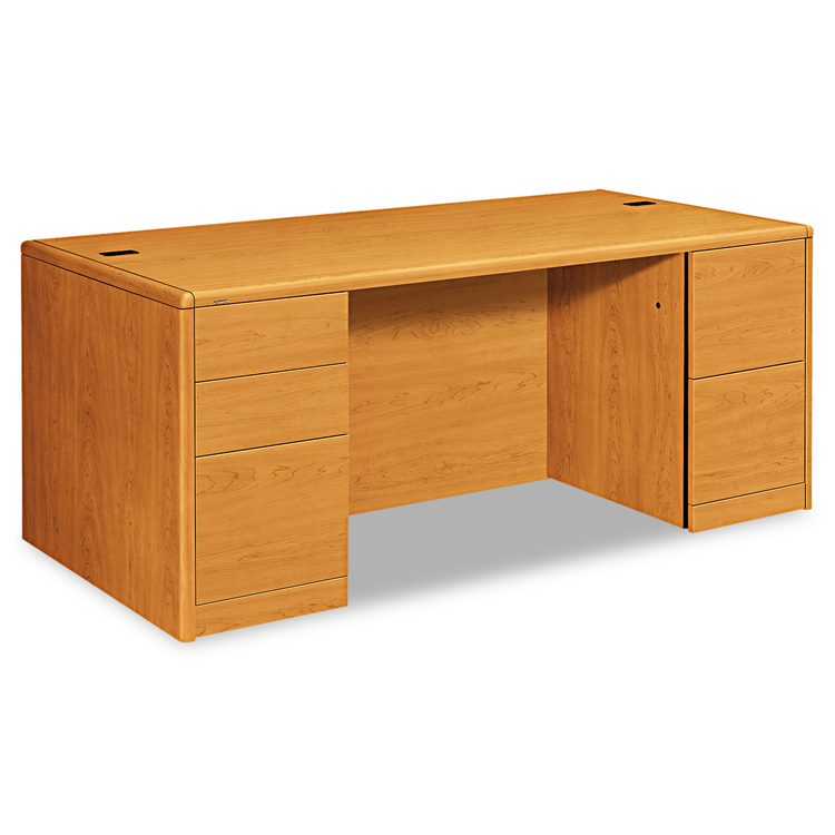 10700 Series Double Pedestal Desk with Full-Height Pedestals, 72" x 36" x 29.5", Harvest