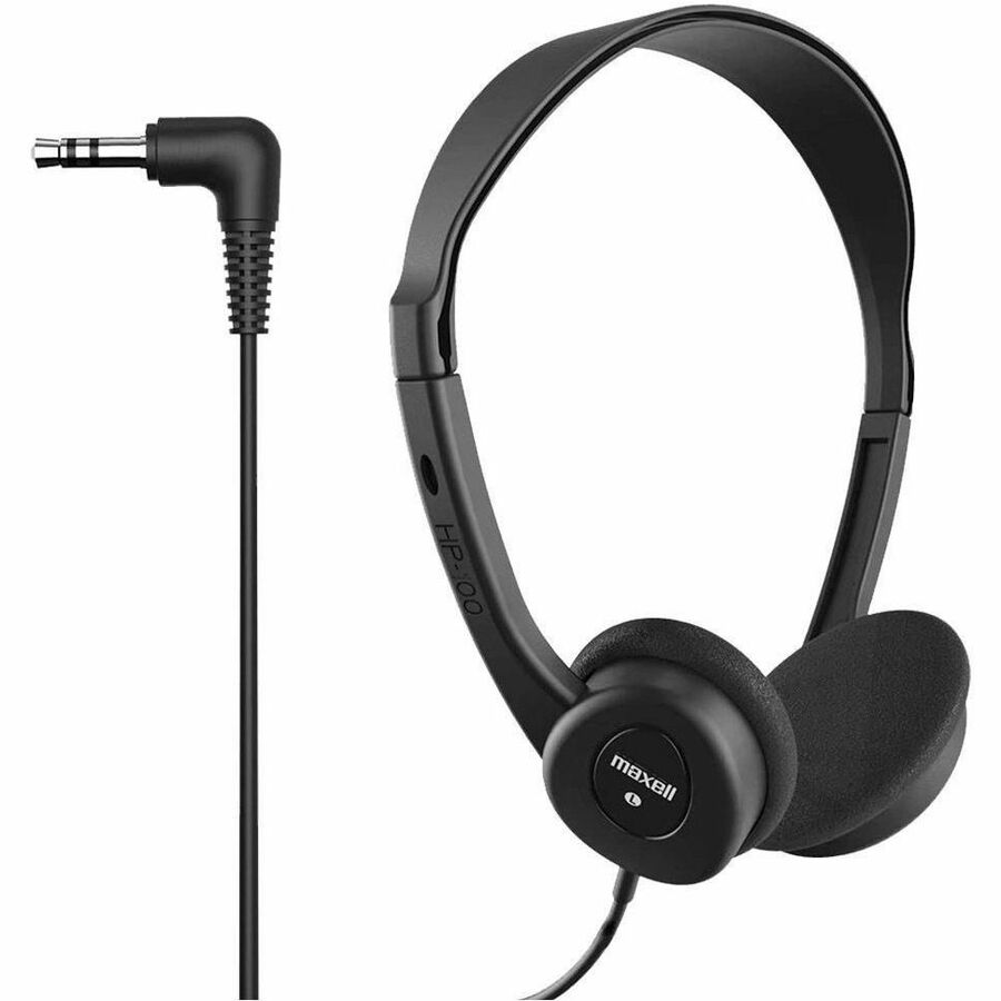 Maxell HP-100 Open Air Stereo Headset - Stereo - Mini-phone (3.5mm) - Wired - 20 Hz to 20 kHz - Nickel Plated Connector - Over-the-head - Binaural - Supra-aural - 4 ft Cable - Black - 1 Each