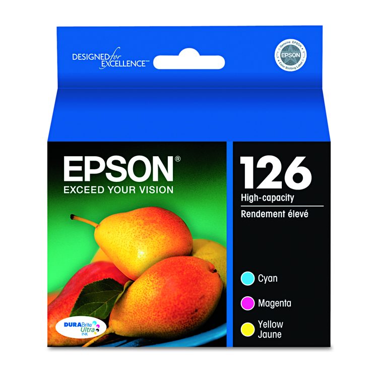 T126520-S (126) DURABrite Ultra High-Yield Ink, Cyan/Magenta/Yellow, 3/Pack