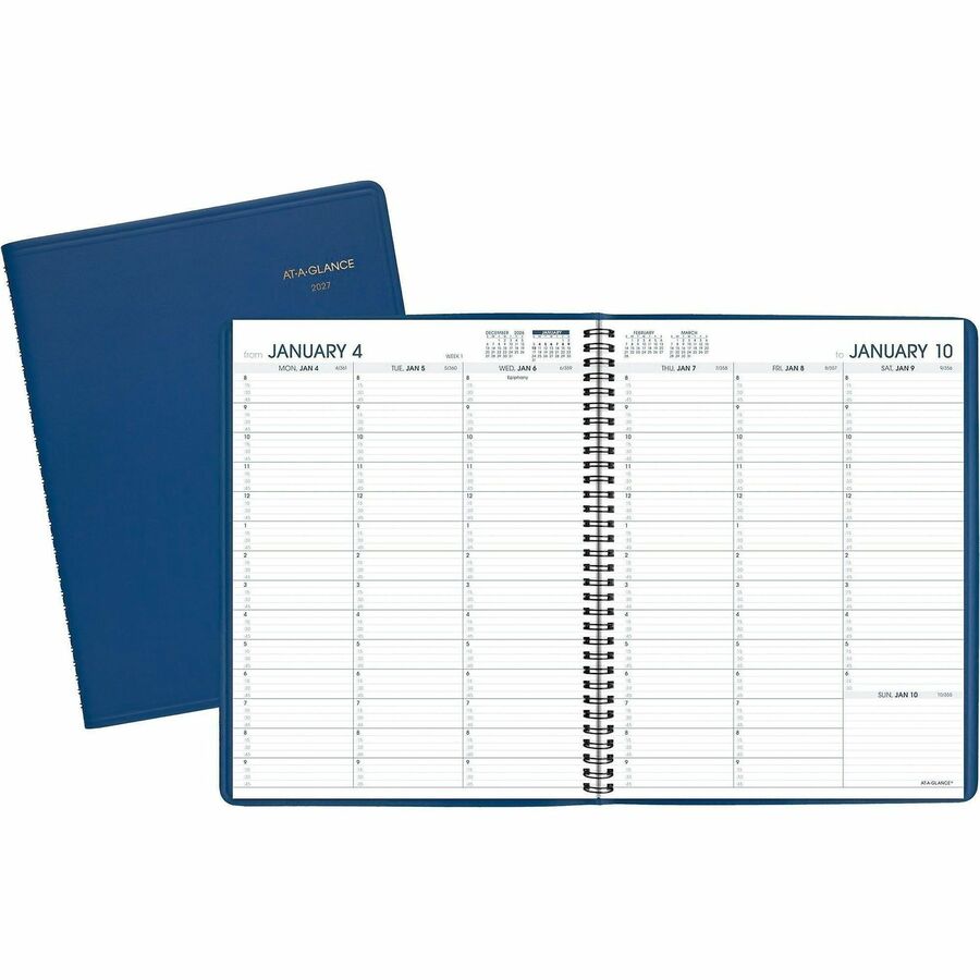 At-A-Glance Fashion Appointment Book Planner - Large - Julian Dates - Weekly - 1 Year - January 2027 to December 2027 - 8:00 AM to 9:45 PM - Quarter-hourly, 8:00 AM to 5:45 PM - Quarter-hourly - 1 Week Double Page Layout - 8 1/4" x 11" Sheet Size - Whi...