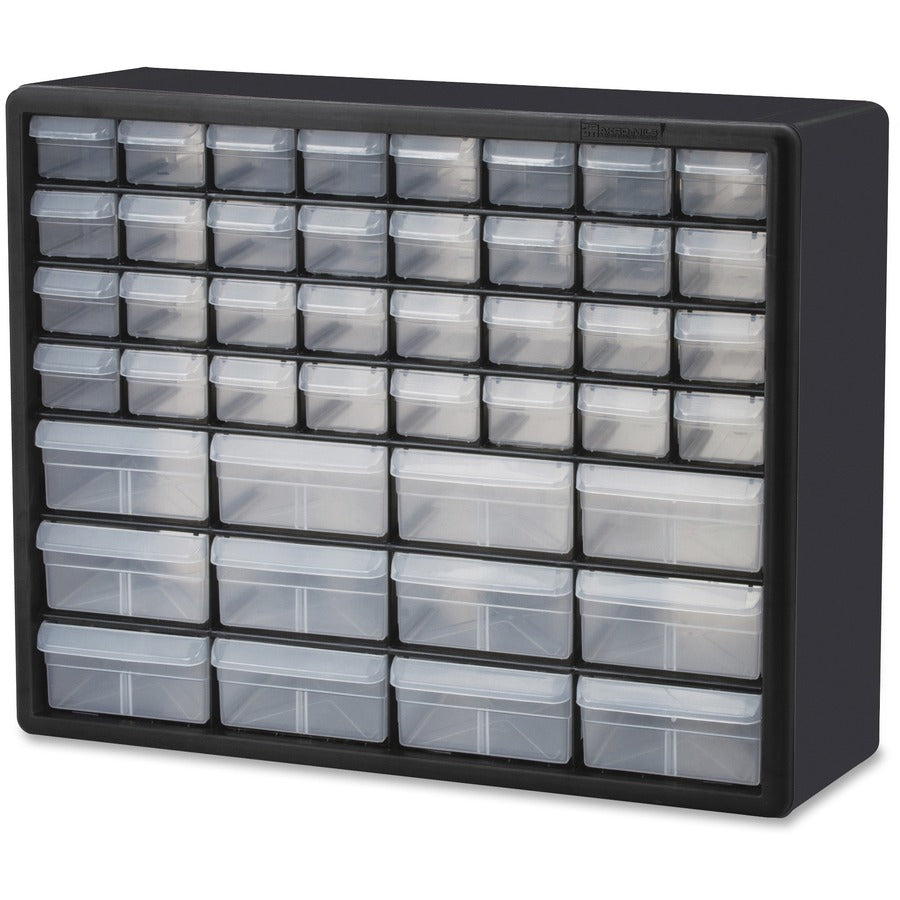 Akro-Mils 44-Drawer Stackable Storage Cabinets - 44 Compartment(s) - 15.80" Height6.40" Depth x 20" Length - Unbreakable, Stackable, Finger Grip - Black - Polystyrene - 1 Each