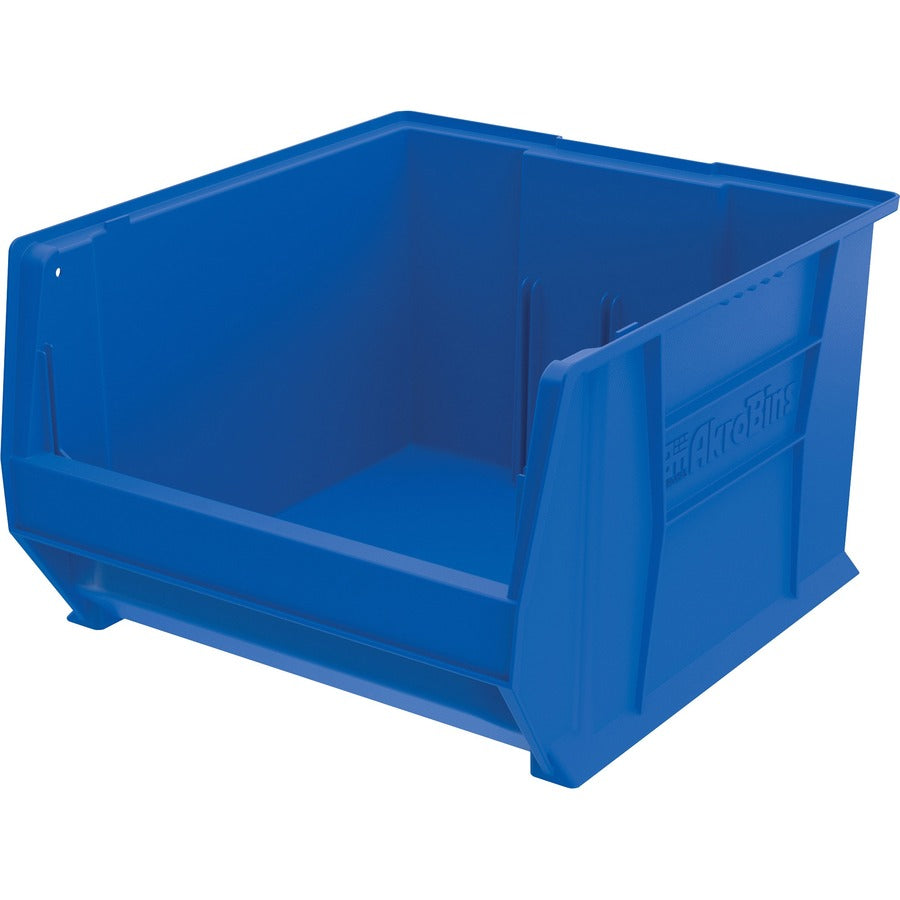 Akro-Mils Super-Size AkroBin Storage Bin - Internal Dimensions: 16.56" Width x 16.87" Depth x 11.37" Height - External Dimensions: 18.4" Width x 20" Depth x 12" Height - 300 lb - Heavy Duty - Stackable - Polymer - Blue - 1 Each