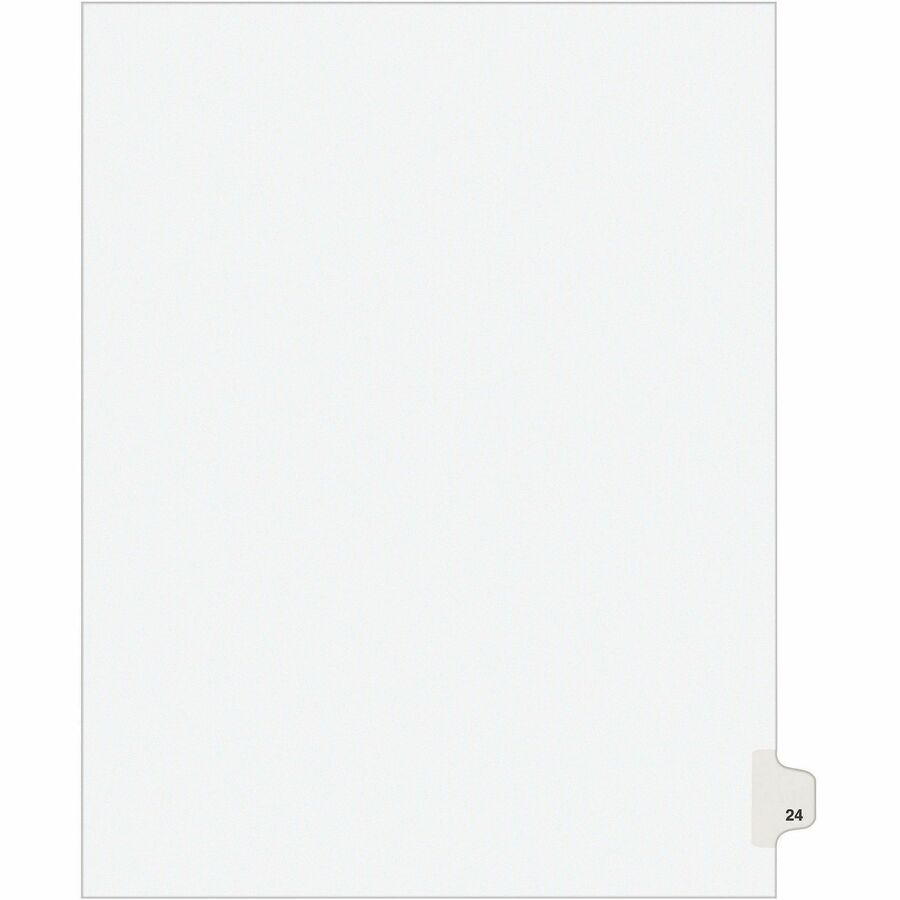Avery&reg, Individual Legal Exhibit Dividers - Avery Style - 1 Printed Tab(s) - Digit - 24 - 1 Tab(s)/Set - 8.5" Divider Width x 11" Divider Length - Letter - White Paper Divider - Paper Tab(s) - 20% - Reinforced Tab, Rip Proof, Unpunched - 1 Pack