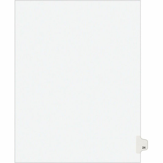 Avery, Individual Legal Exhibit Dividers - Avery Style - 1 Printed Tab(s) - Digit - 24 - 1 Tab(s)/Set - 8.5" Divider Width x 11" Divider Length - Letter - White Paper Divider - Paper Tab(s) - 20% - Reinforced Tab, Rip Proof, Unpunched - 1 Pack