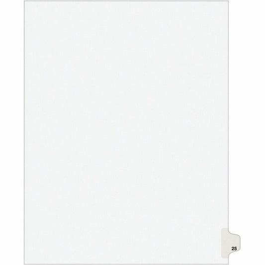 Avery, Individual Legal Exhibit Dividers - Avery Style - 1 Printed Tab(s) - Digit - 25 - 1 Tab(s)/Set - 8.5" Divider Width x 11" Divider Length - Letter - White Paper Divider - Paper Tab(s) - 20% - Reinforced Tab, Rip Proof, Unpunched - 1 Pack