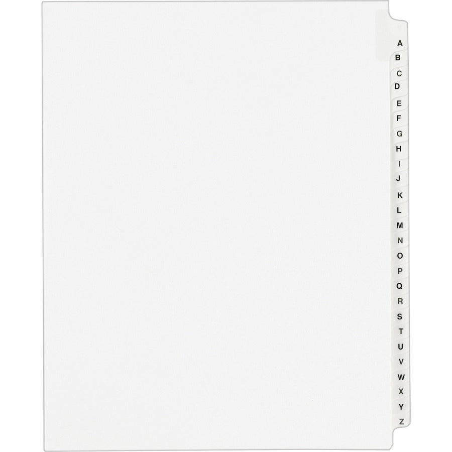 Avery&reg, Standard Collated Legal Exhibit Divider Sets - Avery Style - 25 x Divider(s) - Printed Tab(s) - Character - A-Z - 26 Tab(s)/Set - 8.5" Divider Width x 11" Divider Length - Letter - White Paper Divider - White Tab(s) - 20% - Reinforced Tab, R...