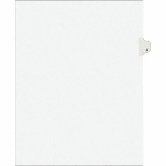 Avery, Individual Legal Exhibit Dividers - Avery Style - 25 x Divider(s) - Printed Tab(s) - Character - G - 1 Tab(s)/Set - 8.5" Divider Width x 11" Divider Length - Letter - White Paper Divider - White Tab(s) - 20% - Reinforced Tab, Rip Proof, Unpu...