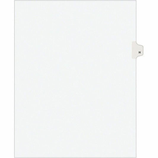 Avery, Individual Legal Exhibit Dividers - Avery Style - 25 x Divider(s) - Printed Tab(s) - Character - H - 1 Tab(s)/Set - 8.5" Divider Width x 11" Divider Length - Letter - White Paper Divider - White Tab(s) - 20% - Reinforced Tab, Rip Proof, Unpu...