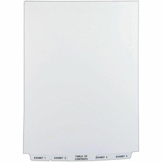 Avery, Premium Collated Legal Exhibit Dividers with Table of Contents Tab - Avery Style - 26 x Divider(s) - Printed Tab(s) - Digit - 1-25 - 26 Tab(s)/Set - 8.5" Divider Width x 11" Divider Length - Letter - White Paper Divider - Clear Tab(s) - 20%...