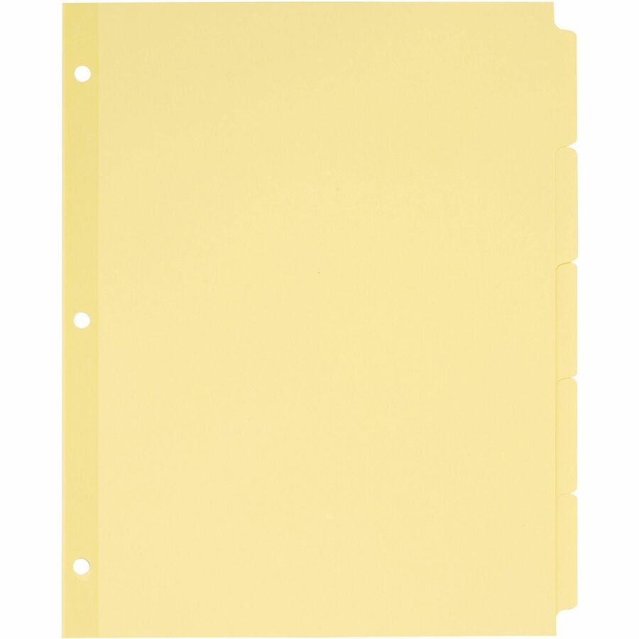 Avery&reg, Plain Tab Write-On Dividers - 5 x Divider(s) - Write-on Tab(s) - 5 Tab(s)/Set - 8.5" Divider Width x 11" Divider Length - Letter - Paper Divider - Buff Tab(s) - 30% Recycled - Reinforced, Non-laminated - 1 Box