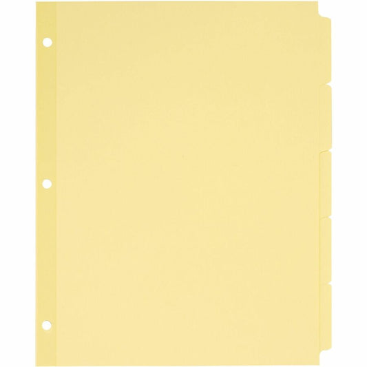 Avery, Plain Tab Write-On Dividers - 5 x Divider(s) - Write-on Tab(s) - 5 Tab(s)/Set - 8.5" Divider Width x 11" Divider Length - Letter - Paper Divider - Buff Tab(s) - 30% Recycled - Reinforced, Non-laminated - 1 Box