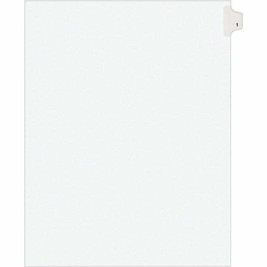 Avery, Individual Legal Exhibit Dividers - Avery Style - Unpunched - 25 x Divider(s) - 25 Printed Tab(s) - Digit - 1 - 1 Tab(s)/Set - 8.5" Divider Width x 11" Divider Length - Letter - White Paper Divider - Clear Tab(s) - 20% - Reinforced Tab, Rip...