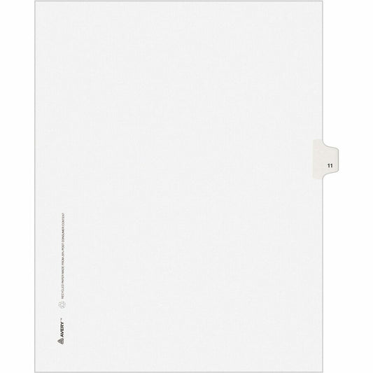 Avery, Individual Legal Exhibit Dividers - Avery Style - Unpunched - 25 x Divider(s) - 25 Printed Tab(s) - Digit - 11 - 1 Tab(s)/Set - 8.5" Divider Width x 11" Divider Length - Letter - White Paper Divider - White Tab(s) - 20% - Reinforced Tab, Rip...