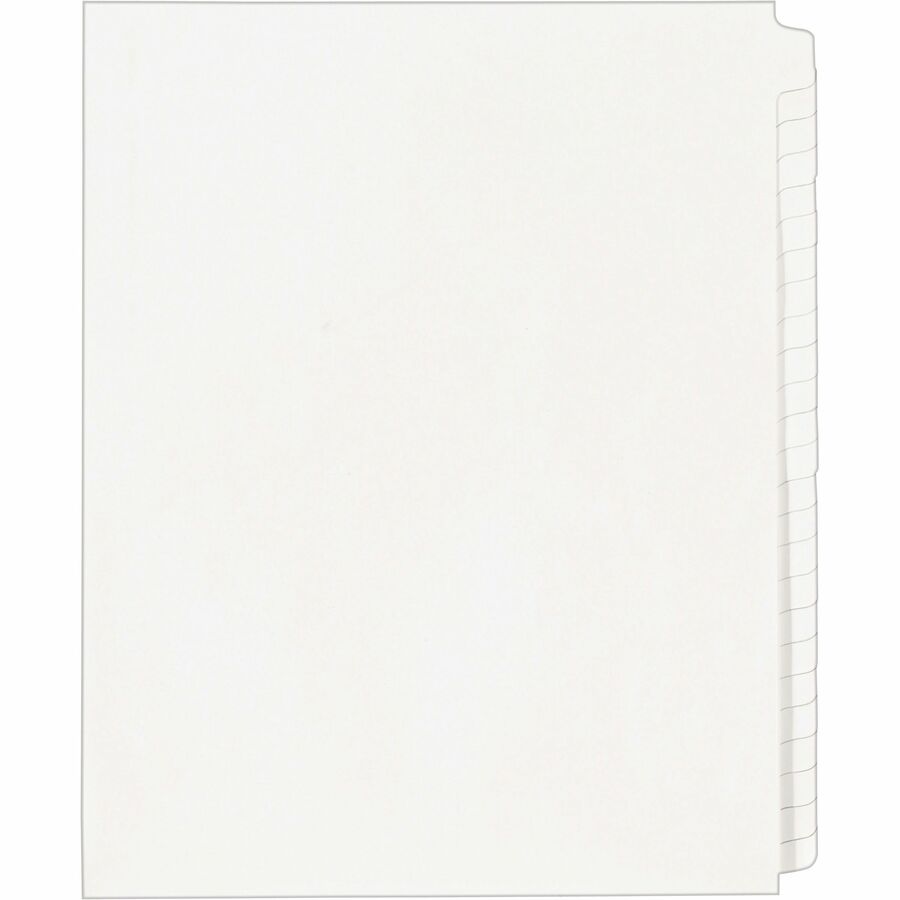 Avery&reg, Standard Collated Legal Dividers - 1 x Divider(s) - Blank Side Tab(s) - 25 Tab(s)/Set - 8.5" Divider Width x 11" Divider Length - Letter - White Paper Divider - White Tab(s) - 20% - 1 Set