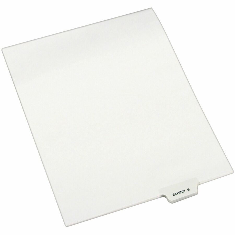 Avery&reg, Individual Bottom Tab Legal Dividers - 25 x Divider(s) - Bottom Tab(s) - Exhibit S - 1 Tab(s)/Set - 8.5" Divider Width x 11" Divider Length - Letter - 8.50" Width x 11" Length - White Paper Divider - 20% - 1 Pack