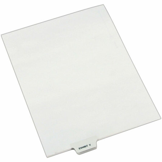 Avery, Individual Bottom Tab Legal Dividers - 25 x Divider(s) - Bottom Tab(s) - Exhibit V - 1 Tab(s)/Set - 8.5" Divider Width x 11" Divider Length - Letter - 8.50" Width x 11" Length - White Paper Divider - 20% - 1 Pack