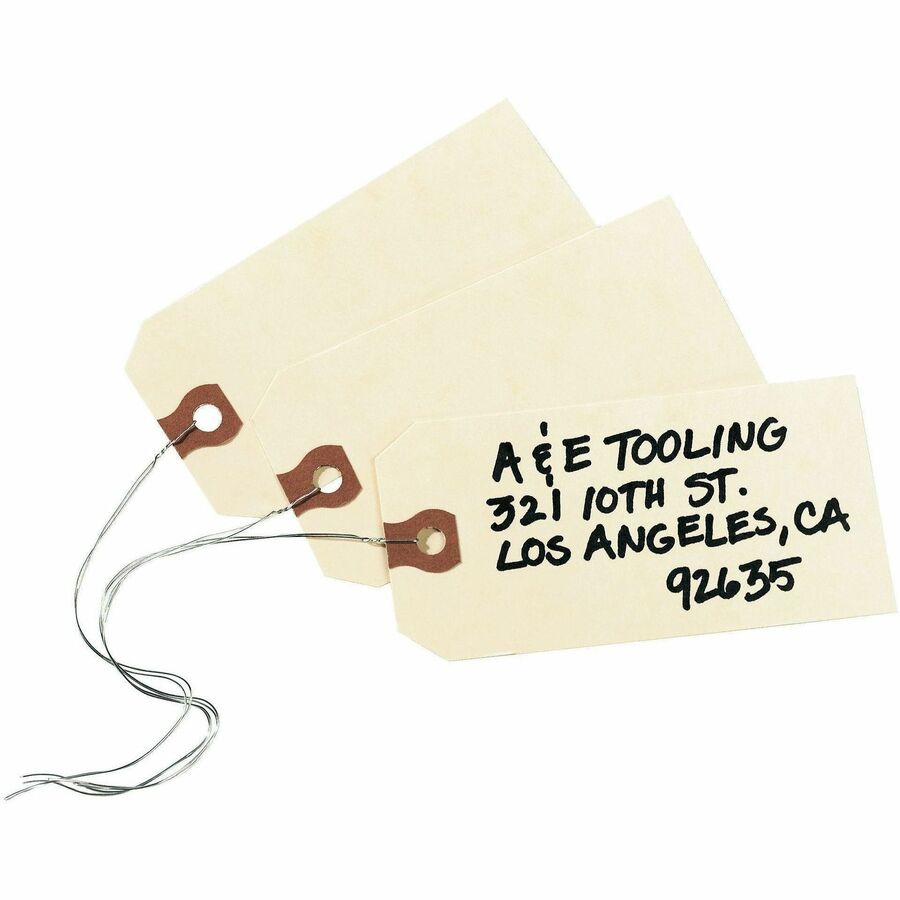 Avery&reg, Shipping Tags with Wire, 11.5 pt. Stock, 4-1/4" x 2-1/8" , 1,000 Manila Hang Tags - #26 - 4.25" Length x 2.12" Width - Rectangular - Wire Fastener - Card Stock - Manila - 1000 / Box