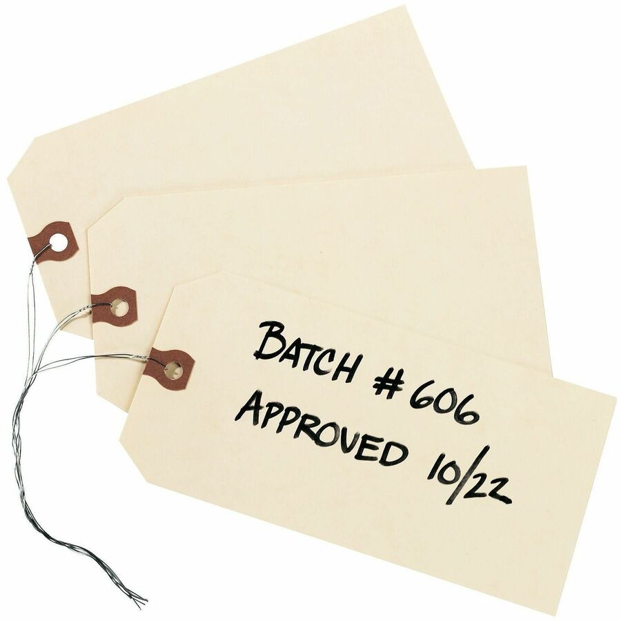 Avery&reg, Shipping Tags with Wire, 11.5 pt. Stock, 6-1/4" x 3-1/8" , 1,000 Manila Hang Tags - #26 - 6.25" Length x 3.13" Width - Rectangular - Wire Fastener - Card Stock, Pulp - Manila - 1000 / Box