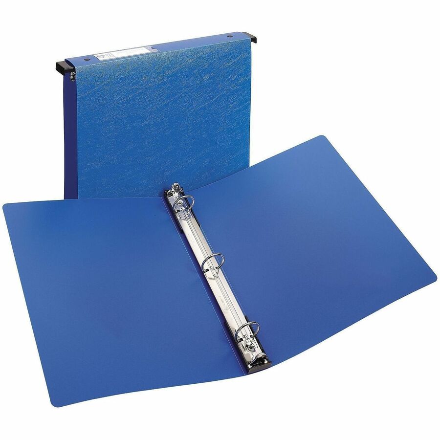 Avery&reg, Hanging Storage Flexible Binder - 1" Binder Capacity - Letter - 8 1/2" x 11" Sheet Size - 175 Sheet Capacity - 3 Ring - Fastener: Round Ring - Vinyl - Blue - Gap-free Ring, Label Holder, Locking Ring, Non-stick, Sturdy, Flexible - 1 Each
