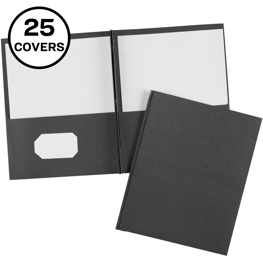 Avery&reg, Letter Report Cover - 8 1/2" x 11" - 70 Sheets Capacity - 3 x 3-prong Fastener - 1/2" for Folder - 2 Internal Pocket - Black - 0% Recycled - 25 / Box