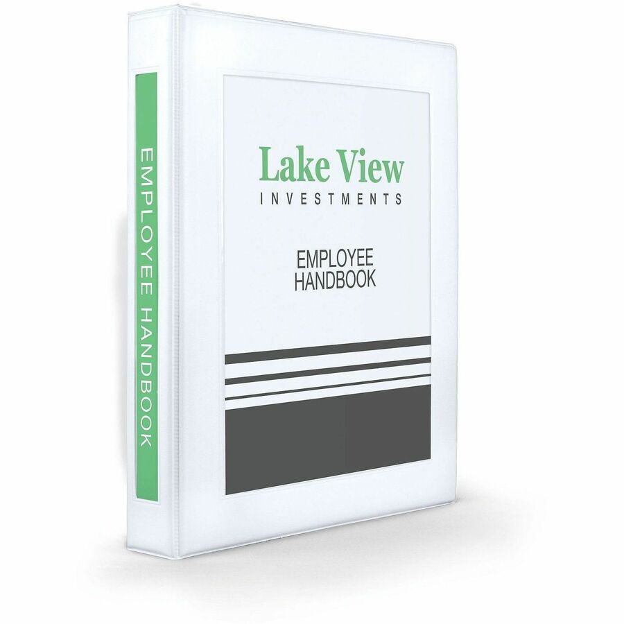 Avery&reg, Heavy-Duty Framed View 3-Ring Binder - 1" Binder Capacity - Letter - 8 1/2" x 11" Sheet Size - 275 Sheet Capacity - 275 x 1" Ring - Fastener: Ring - Pocket: 2, Internal - Vinyl - White - Adhesive, Business Card Holder, Clear Overlay, Durable...