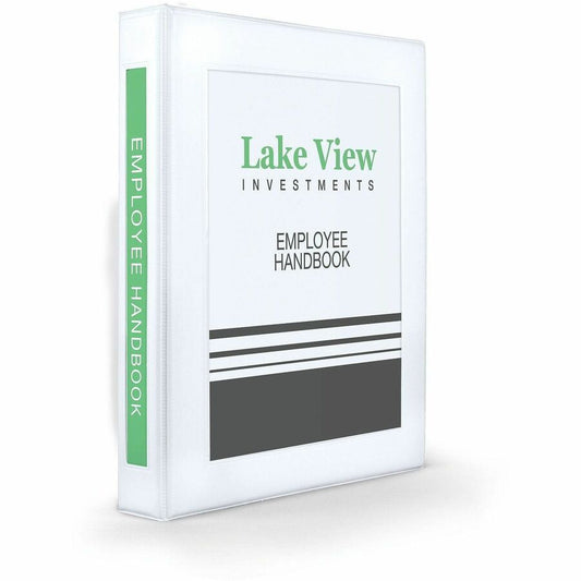 Avery, Heavy-Duty Framed View 3-Ring Binder - 1" Binder Capacity - Letter - 8 1/2" x 11" Sheet Size - 275 Sheet Capacity - 275 x 1" Ring - Fastener: Ring - Pocket: 2, Internal - Vinyl - White - Adhesive, Business Card Holder, Clear Overlay, Durable...