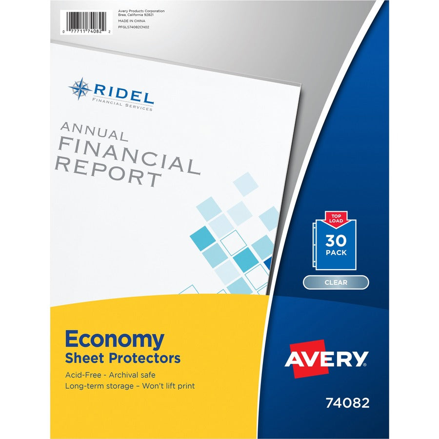 Avery&reg, Economy-Weight Sheet Protectors - For Letter 8 1/2" x 11" Sheet - Clear - Polypropylene - 1 Pack