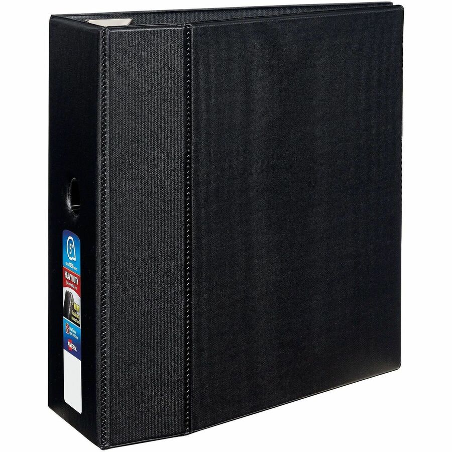 Avery&reg, 5" Heavy-Duty Binder - 5" Binder Capacity - Letter - 8 1/2" x 11" Sheet Size - 1050 Sheet Capacity - 5" Ring - Fastener: Ring - Pocket: 4, Internal - Polypropylene - Black - Pocket, Heavy Duty, One Touch Ring, Thumb Hole, Long Lasting, Tear...