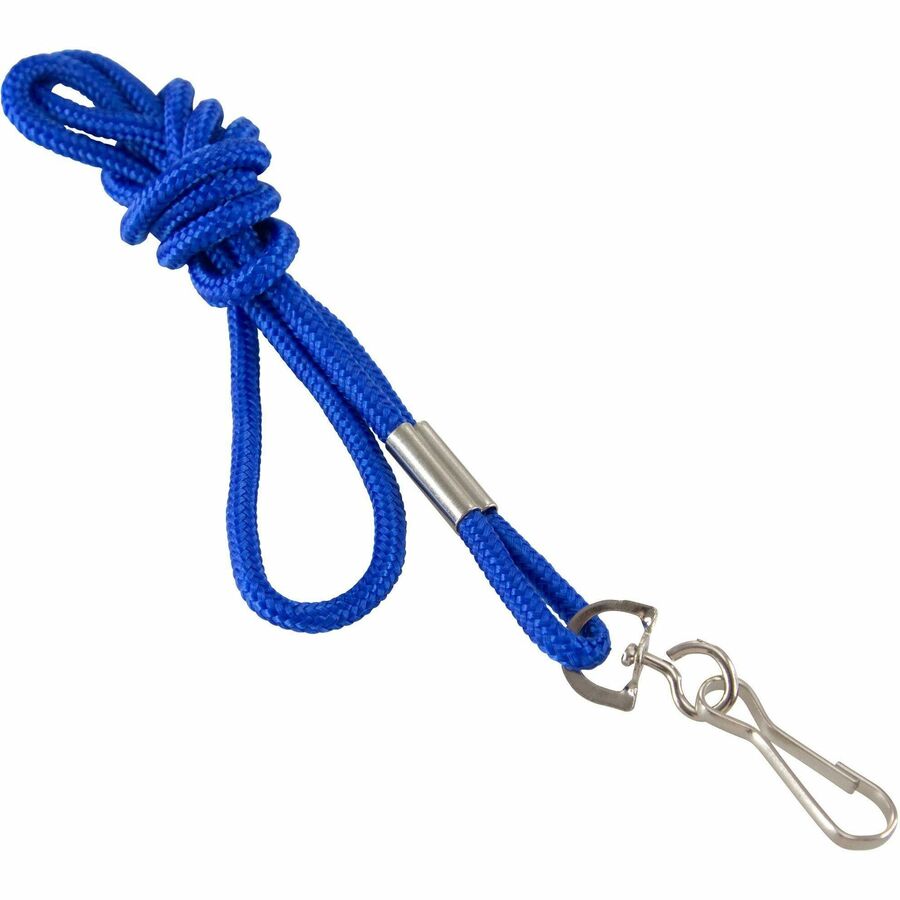 SICURIX Standard Rope Lanyard - Rugged - Standard - Hook Attachment - 36" Length - Blue - Nylon - 1 Each