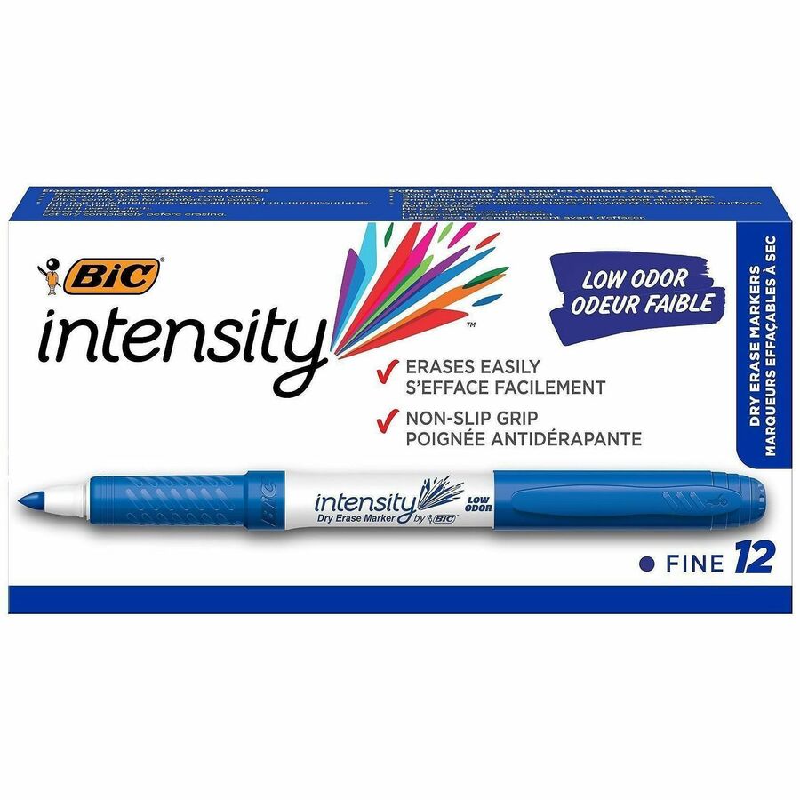 BIC Intensity Fine Point Whiteboard Marker - Blue Ink - 12 / Dozen