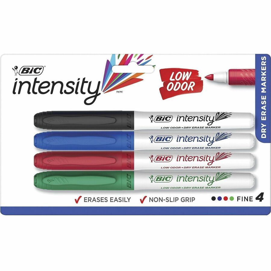 BIC Intensity Dry Erase Marker - Assorted Ink - 4 / Pack