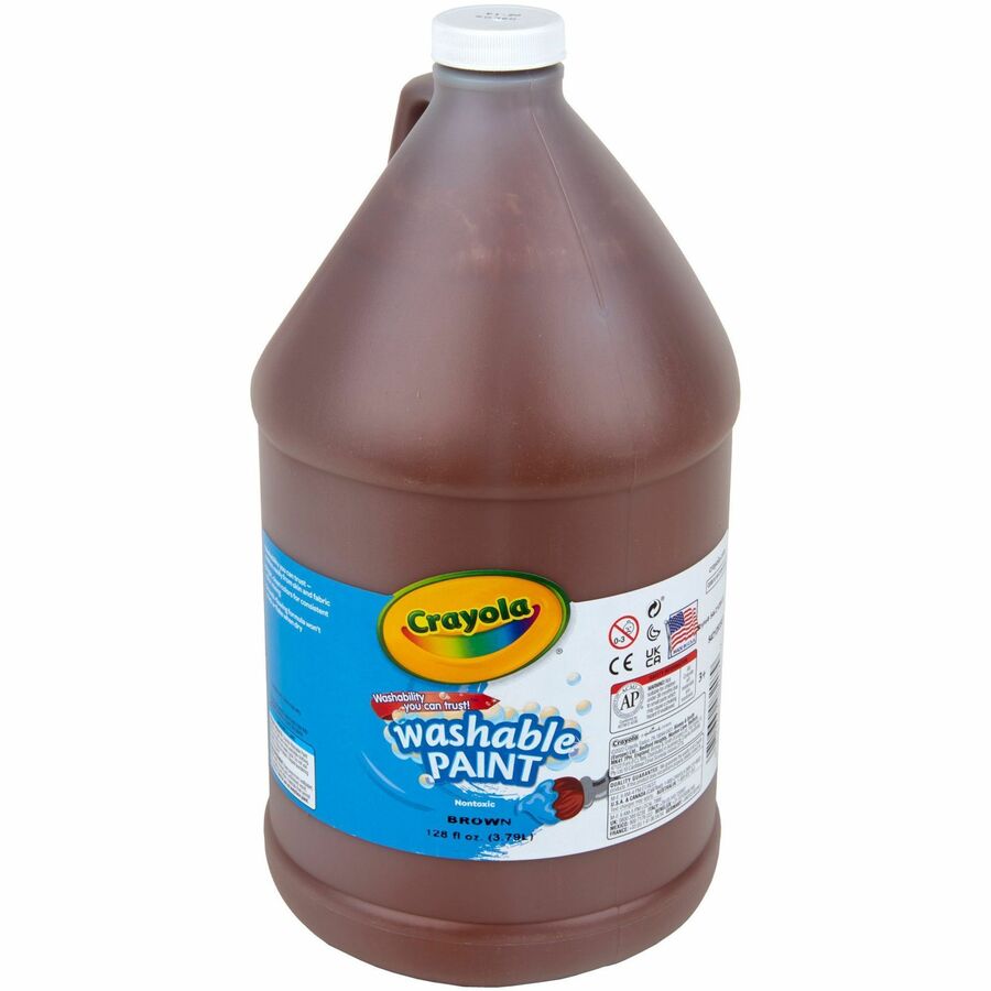 Crayola Washable Paint - 1 Color(s) - Brown - 1 gal - Washable - 1 Each