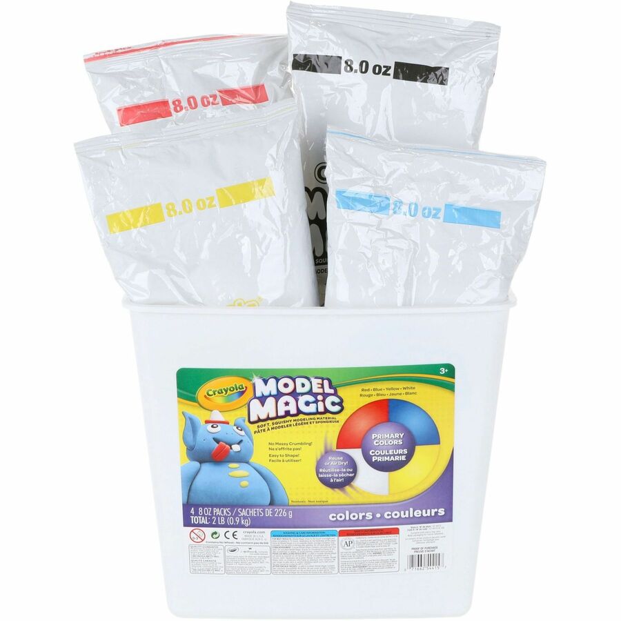 Crayola Model Magic Modeling Material - Clay Craft - 8.50" Height x 8.50" Width x 5.50" Depth - Assorted - 1 Box