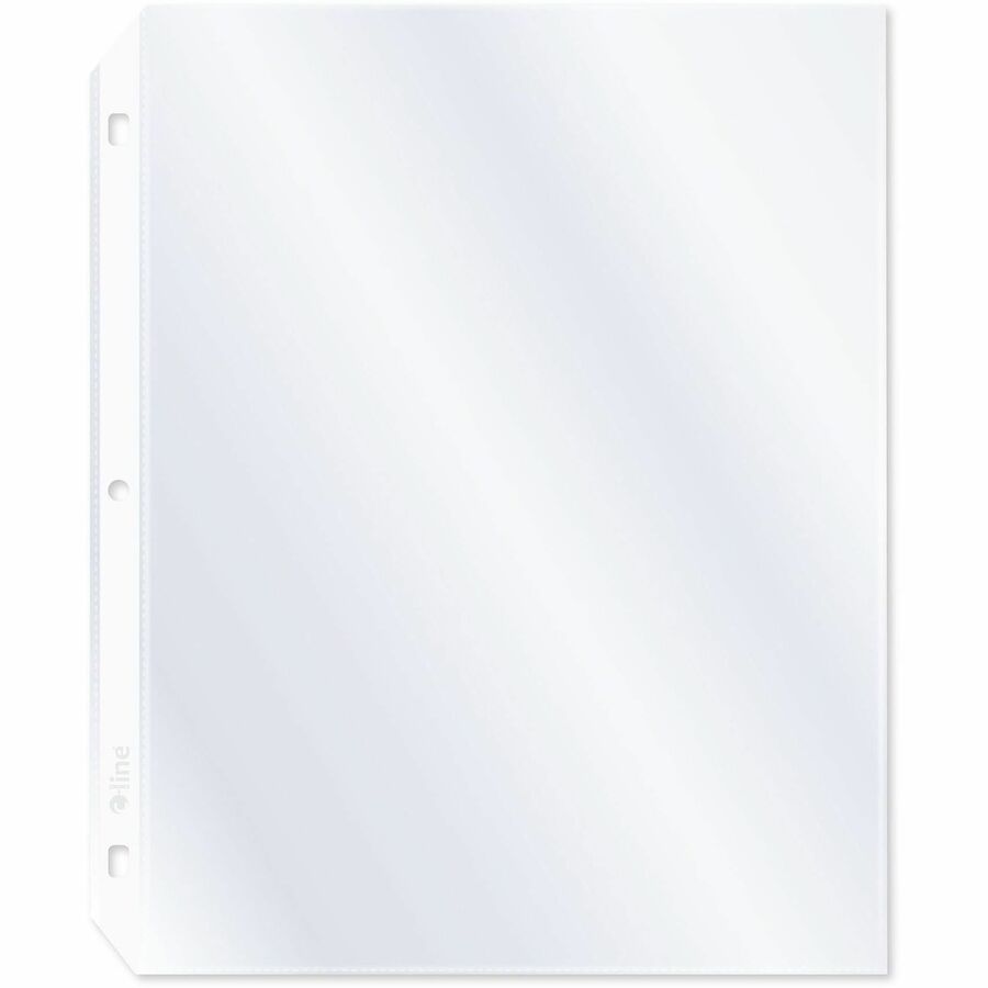 C-Line Poly Top-loading Sheet Protectors - For Letter 8 1/2" x 11" Sheet - 3 x Holes - Ring Binder - Non-glare - Polypropylene - 100 / Box