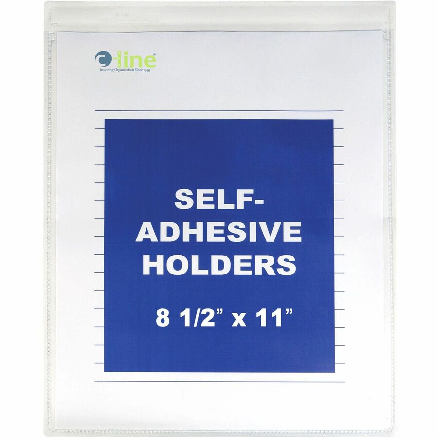 C-Line Letter Vinyl File Pocket - 8 1/2" x 11" - Vinyl - Clear - Self-adhesive - 50 / Box