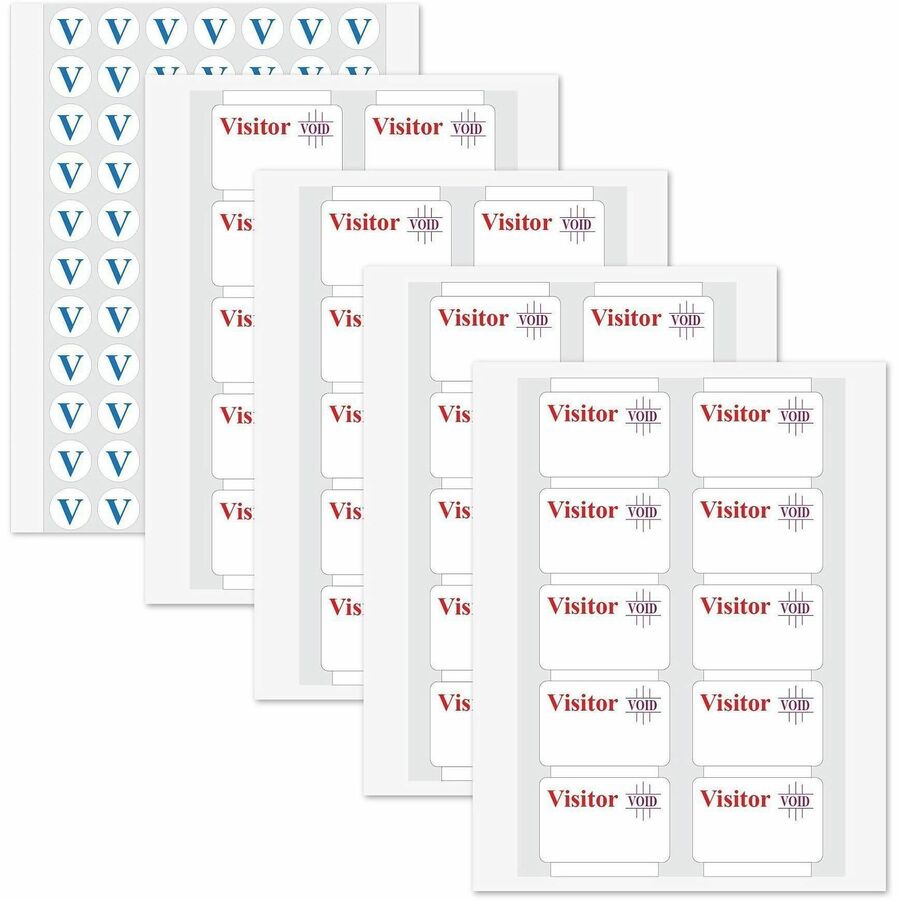 C-Line Time's Up! Peel & Stick Name Badges - Visitor - 3" Width x 2" Length - Rectangle - White - 100 / Box
