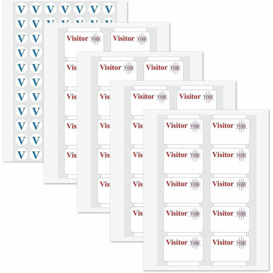 C-Line Time's Up! Peel & Stick Name Badges - Visitor - 3" Width x 2" Length - Rectangle - White - 100 / Box