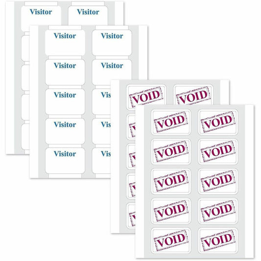 C-Line Time's Up! One-day Visitor Name Badges - Visitor - 3" Width x 2" Length - Removable Adhesive - Rectangle - White - 100 / Box