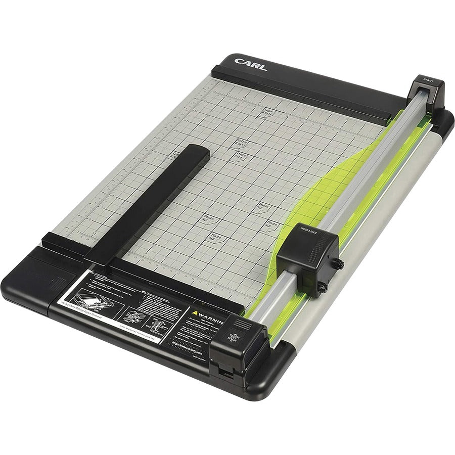 CARL Heavy-Duty 15" Paper Trimmer - 36 Sheet Cutting Capacity - 1 Carbide Blade - 15" Cutting Length - 0.7" Height x 14" Width x 15.3" Length - Heavy Duty, Locking Blade - Metal, Acrylonitrile Butadiene Styrene (ABS), Acrylic - Gray - 1 Each