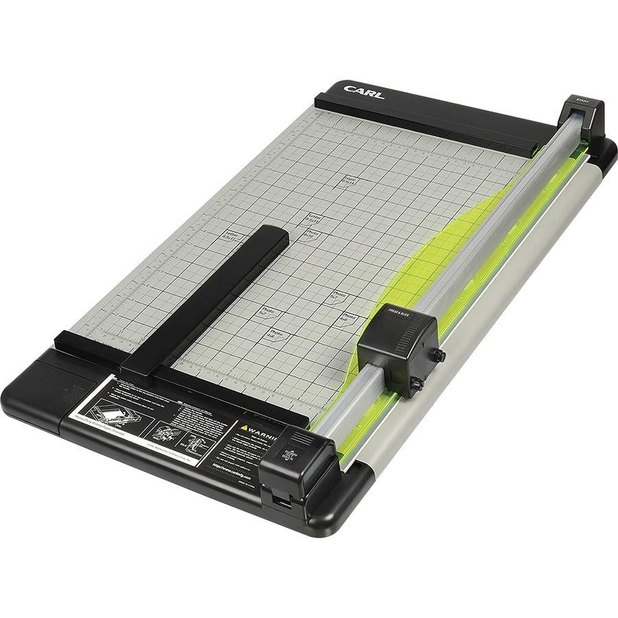 CARL Heavy-Duty Metal Base 18" Paper Trimmer - 36 Sheet Cutting Capacity - 1 Carbide Blade - 18" Cutting Length - 0.7" Height x 14" Width x 18.3" Length - Heavy Duty, Locking Blade - Metal, Acrylonitrile Butadiene Styrene (ABS), Acrylic - Gray - 1 Each