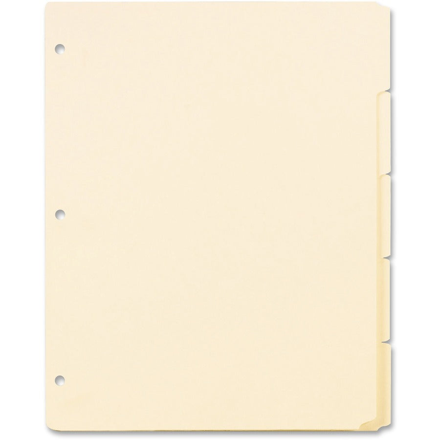 Oxford Ring Book Index Sheets - 5 x Divider(s) - Blank Tab(s) - 5 Tab(s)/Set - 8.5" Divider Width x 11" Divider Length - 3 Hole Punched - Manila Tab(s) - 10% Recycled - Punched, Acid-free - 1 Box