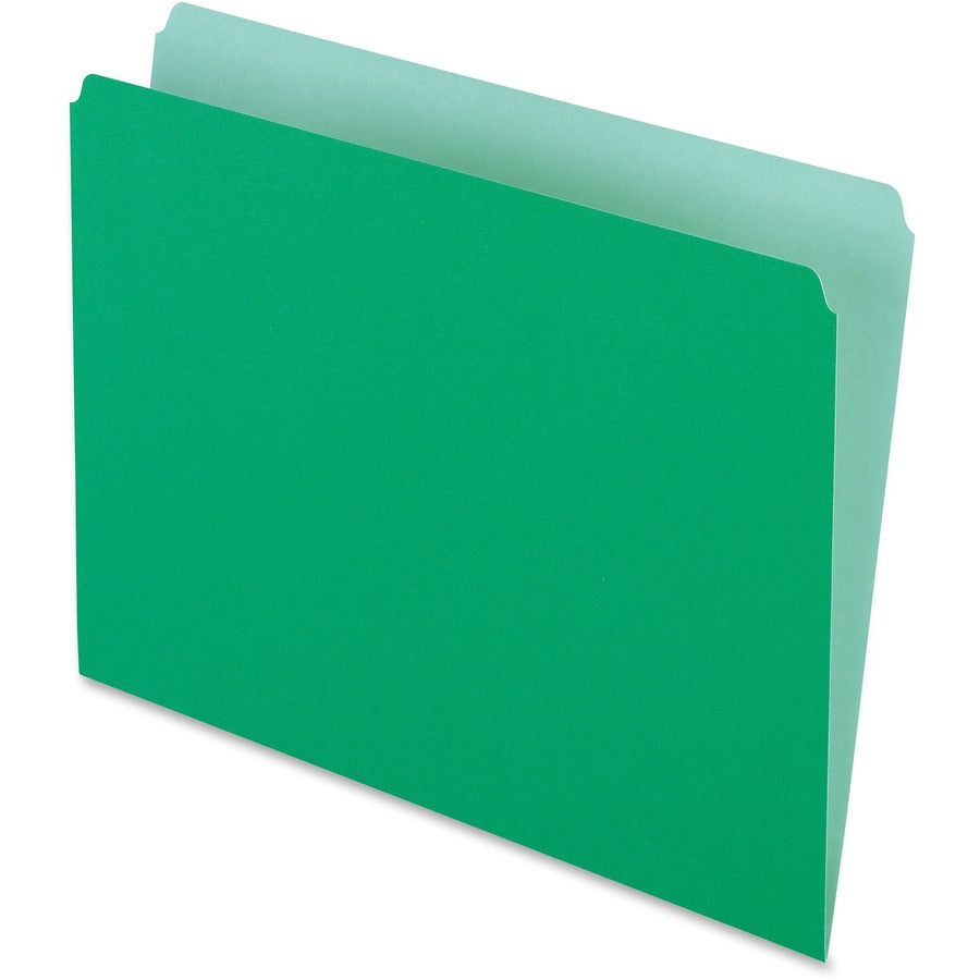 Pendaflex Letter Top Tab File Folder - 8 1/2" x 11" - 11 pt. - 1 Plys - Light Green - 30% Recycled - 100 / Box