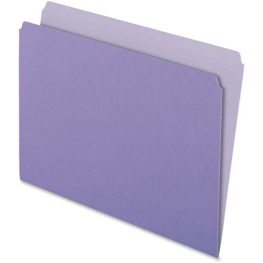 Pendaflex Letter Top Tab File Folder - 8 1/2" x 11" - 11 pt. - 1 Plys - Lavender - 30% Recycled - 100 / Box
