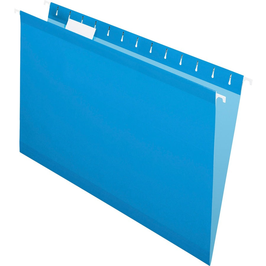 Pendaflex 1/5 Tab Cut Legal Hanging Folder - 8 1/2" x 14" - Blue - 10% Recycled - 25 / Box